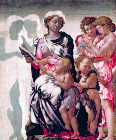 Michelangelo,  To Θείο Βρέφος με τον Άγιο Ιωάννη και αγγέλους.