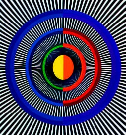Isia Léviant. Enigma (1981). Παραισθητική αντίληψη ροής στους κύκλους [Βλ. Isia Léviant. Illusory motion within still pictures. Leonardo 1982, 15, 3, 222-223] 