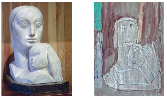 Μητέρα και παιδί των Sally Ryan (α) και Gerome Gittings (β) . Από την Garman Ryan Collection