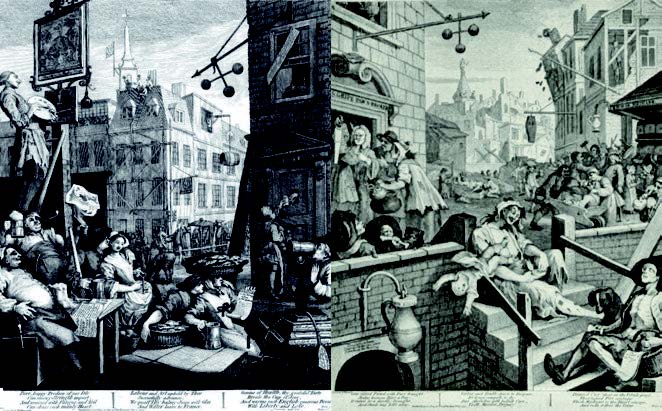 Beer Street – Gin Lane. William Hogarth (1697-1764)
