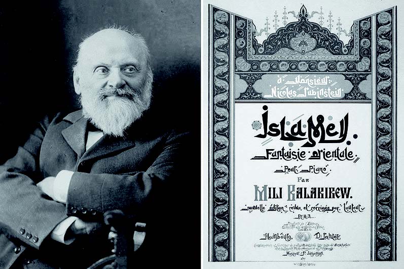 Μ. Α. Μπαλάκιρεφ (αριστερά), πρωτότυπη έκδοση της Ισμαλέυ (δεξιά).