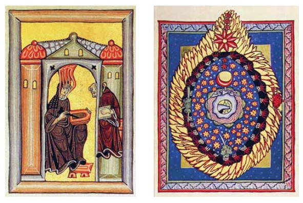 Civias Codex (1180).  Οι οπτασίες της Hildegard του Bingen (1098-1180), ημικρανικής προέλευσης